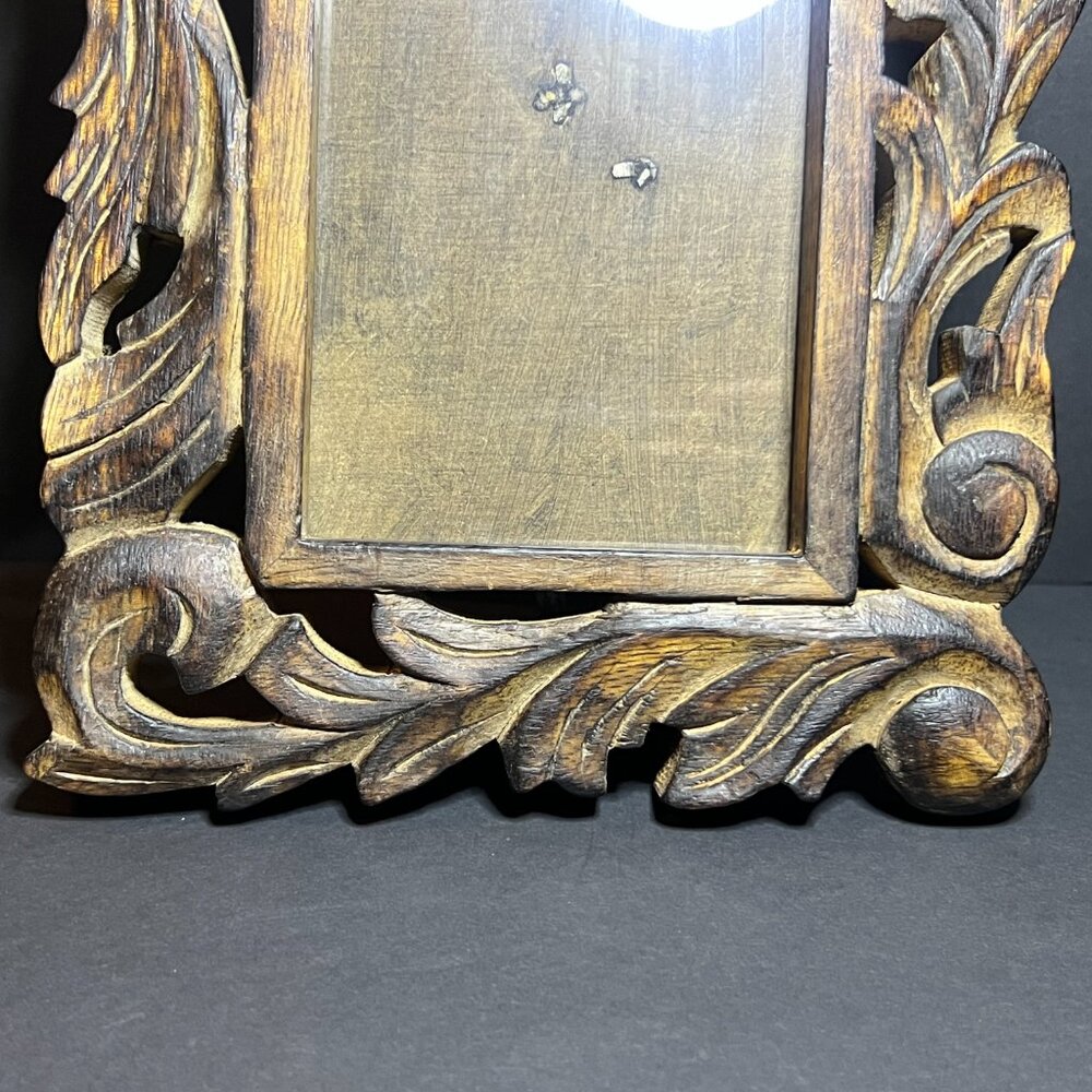 Vintage Rustic Hand Carved Wooden Ornate Picture Frame - Fits 6 x 4" Photo - Picture 3 of 7